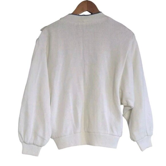Vintage Mondi Cardigan Women's 34 US 6 Cream Argoyle Button Front Cotton Crop - Picture 5 of 7